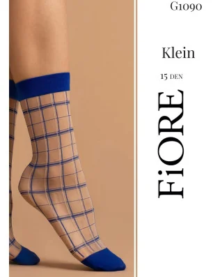Chaussettes transparente à carreaux Klein Fiore