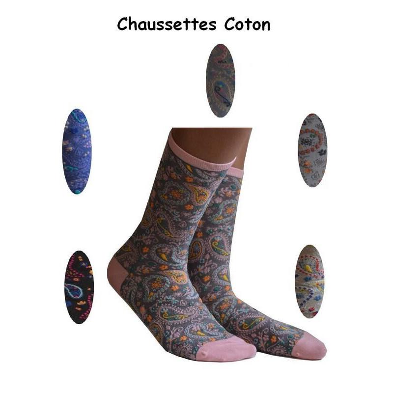 Chaussettes LPC perles abstraites choix de couleurs