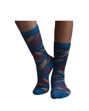 Mi bas laine hiver torsadé à pompom 2