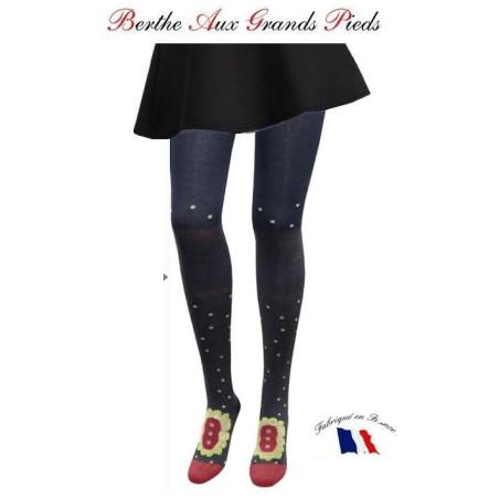 Collant chaud Berthe aux grands pieds Médaillon Plumetis