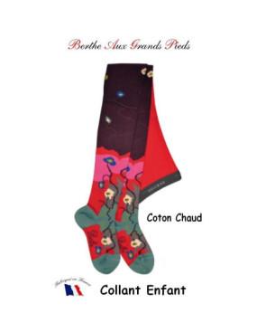 Collant Berthe aux grands pieds Enfant hiver Coquelicots