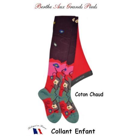 Collant Berthe aux grands pieds Enfant hiver Coquelicots