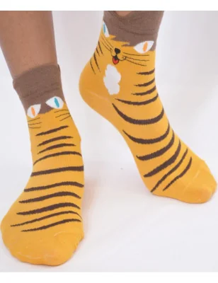 chaussettes ludique chat Tigré