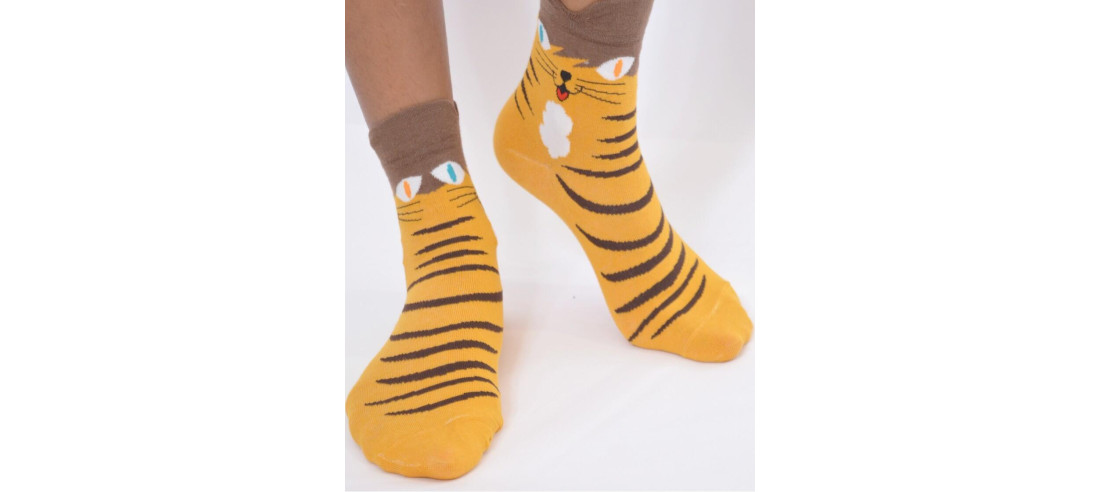 chaussettes ludique chat Tigré