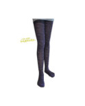 collant coton dentelle fleurie prune