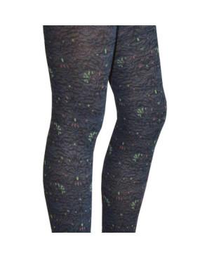  Collant coton dentelle fleuri cobalt détail
