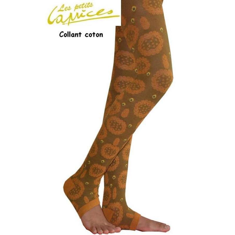 Collant sans pieds Fleurs D'automne coton