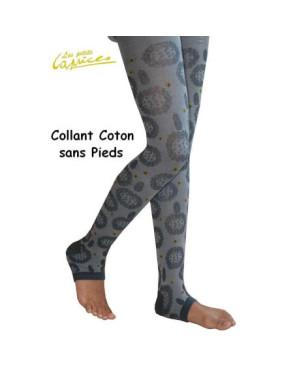  Collant sans pieds Fleurs D'automne coton
