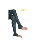 Collant vert forêt dentelle de coton sans pieds