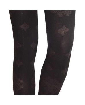  Collant nuit noire dentelle de coton sans pieds