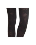 Collant nuit noire dentelle de coton sans pieds