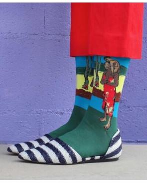 Chaussettes tableau  mère et fils  Gaugin