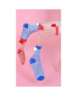 Chaussettes de Clown à Carreaux et pom pom