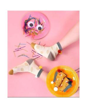 Chaussettes Pois Subtils et pompoms corde