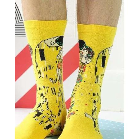 Chaussette tableau célebre baiser de Klimt