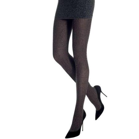 Collant Emilio Cavallini roses chiné gris