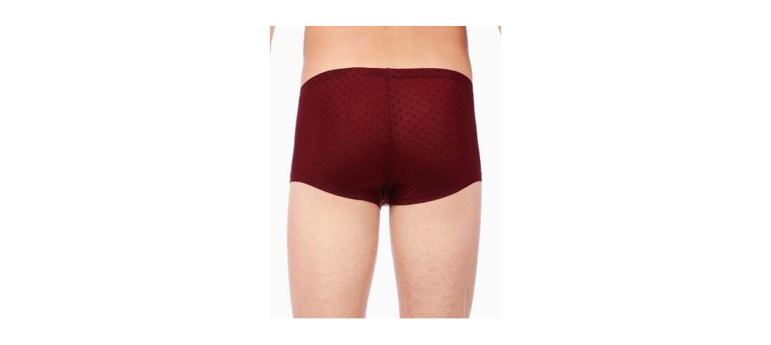 Boxer Hom Microfibre à pois chic bordeaux