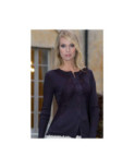 Gilet Moretta Laine et soie Dentelle Boutonnée