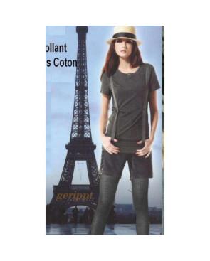  Collant Cronert Coton à Cote Gris
