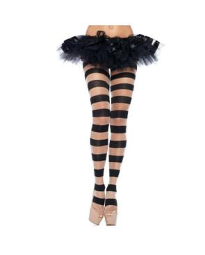 Collant Leg Avenue Rayures Noires et Transparent