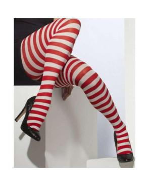 Collant Leg Avenue Rayures Rouges et blanches