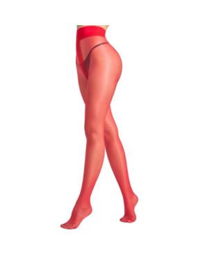 Collant Fin soupçon transparent  Rouge