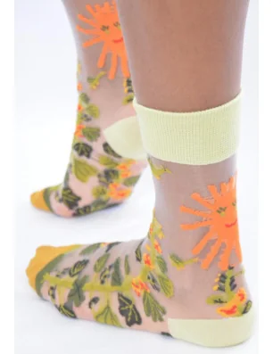 Chaussettes élégantes  Les Petits caprices fleurs tropicales