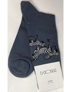 Chaussettes zebre délire hom en fil d'ecosse