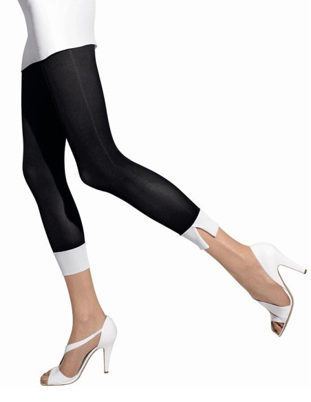 Collant girardi sans pieds capri noir blanc