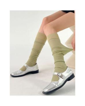 Mi-bas-fines-cotes-chics-viscose-et-soie-vert
