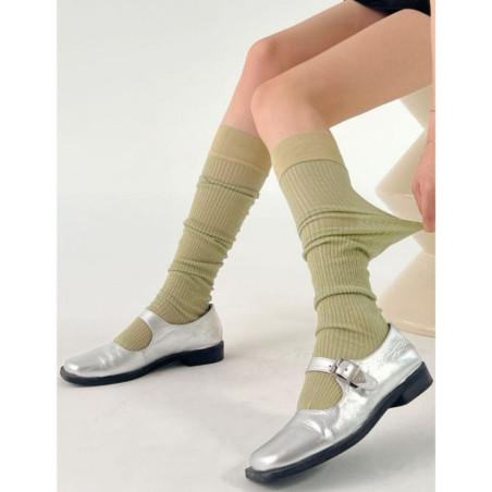 Mi-bas-fines-cotes-chics-viscose-et-soie-vert