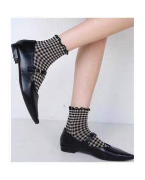 Chaussettes sans compressions carreaux vichy tendance