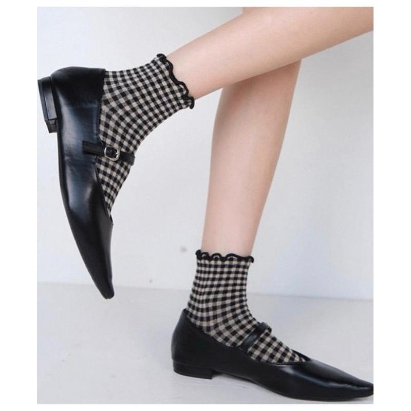 Chaussettes sans compressions carreaux vichy tendance