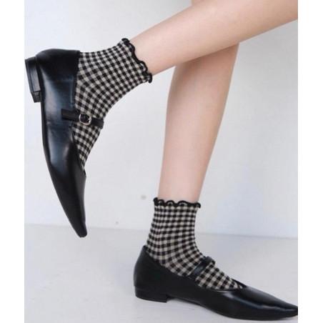 Chaussettes sans compressions carreaux vichy tendance