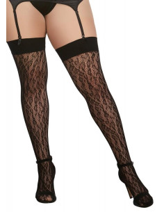 Bas Léopard résille grande taille porte Jarretelles
