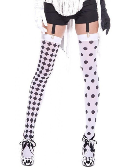 Bas opaque asymétrique Pois et losanges asymétrique