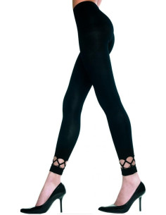 collant opaque sans pieds résille à la cheville