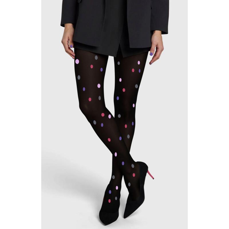 Collant Opaque pois multi couleur tendance