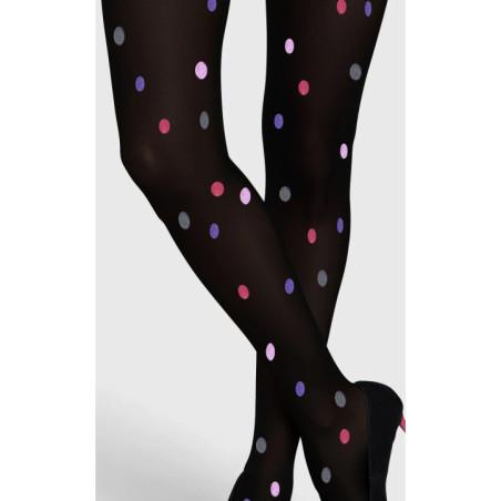 Collant Opaque pois multi couleur tendance