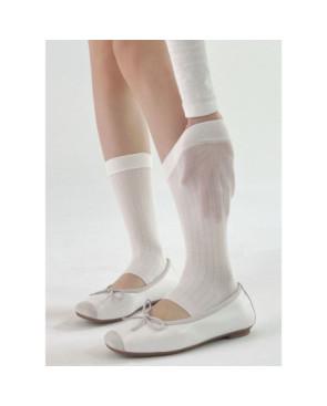  chaussettes-ouvertes-fines-coton-d-été-cotes-blanc-profil-détail-matière
