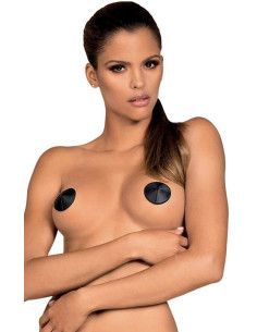 Accessoire coquin en vynil noir cache téton tendance coquine 2