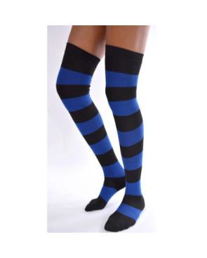 Jambières coton rayées Noires et bleues