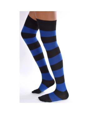 Jambières coton rayées Noires et bleues