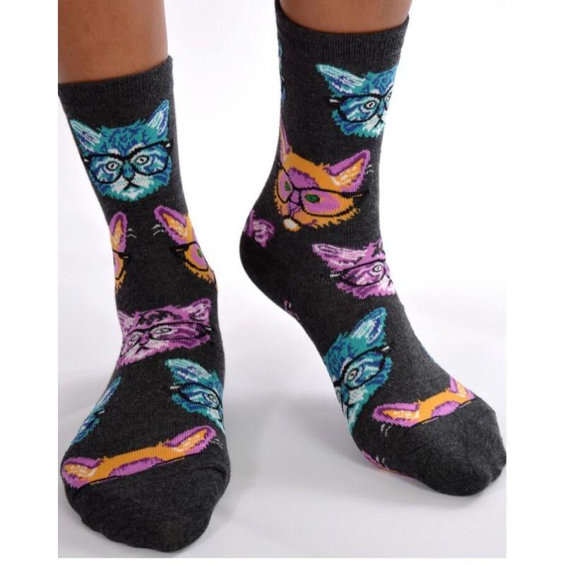 Chaussettes chats délire binocles