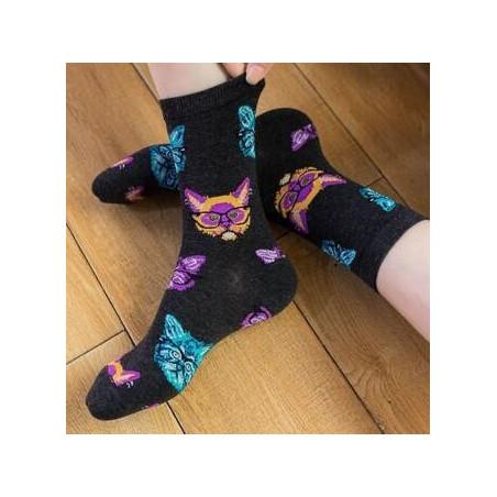Chaussettes chats délire binocles
