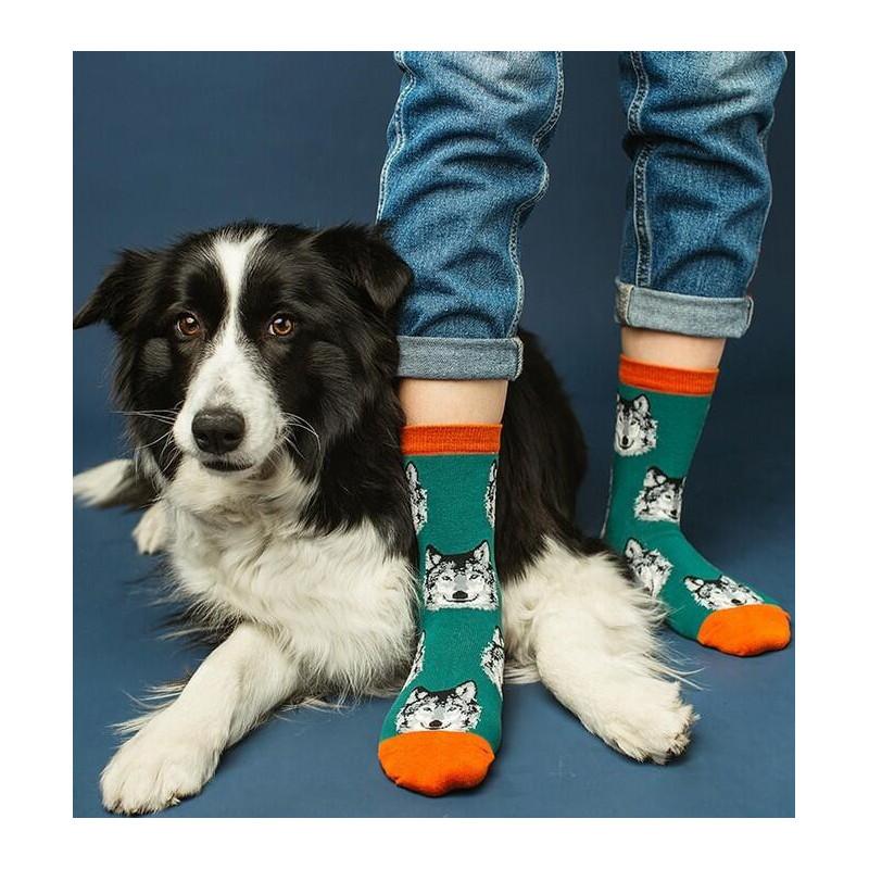 Chaussettes délire chien loup