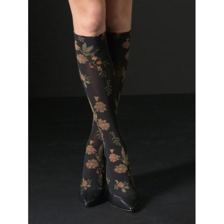 chaussettes fleuries opaque Voilà