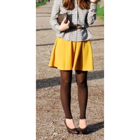 H&Nathalie Femme Collant HN sans pieds Marron opaque 80 den