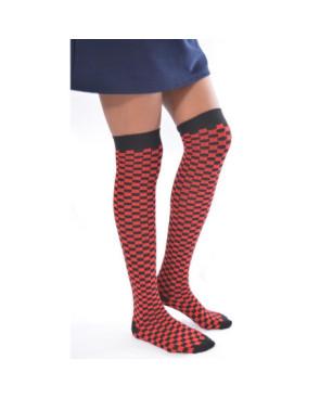 Jambière coton tendance carreaux noires et rouges