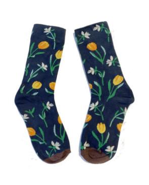 Chaussettes Tulipes Fleuries Les Petits Caprices vert profond